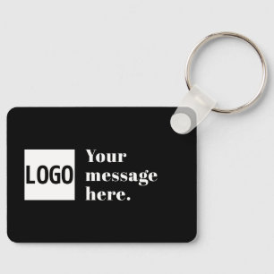 Porte-clés Votre logo ou image téléchargée & Texte rétro modi