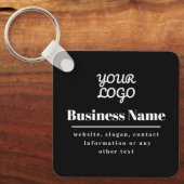 Porte-clés Votre Logo Retro-Moderne Noir & Blanc (Recto)