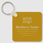Porte-clés Votre Logo Retro-Moderne Or Foncé & Lumière (Recto)