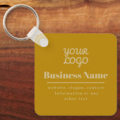 Porte-clés Votre Logo Retro-Moderne Or Foncé & Lumière (Recto)