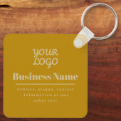 Porte-clés Votre Logo Retro-Moderne Or Foncé & Lumière (Verso)