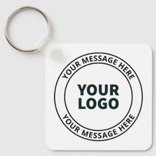 Porte-clés Votre logo téléchargé + texte circulaire modifiabl