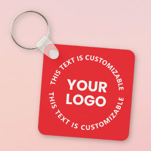 Porte-clés Votre logo/toute image téléchargée et texte circul