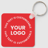 Porte-clés Votre logo/toute image téléchargée et tout texte c (Dos)