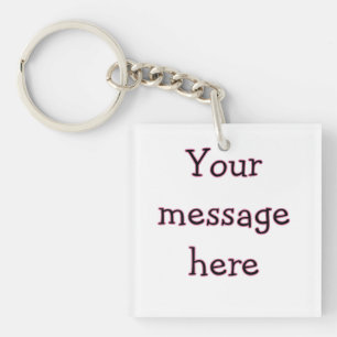 Porte-clés Votre message ici ajoutez le nom du texte image ci