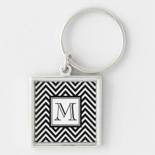PORTE-CLÉS VOTRE MONOGRAMME, CHEVRON NOIR
