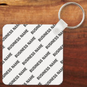 Porte-clés Votre Motif de nom d'entreprise | Noir et blanc (Verso)