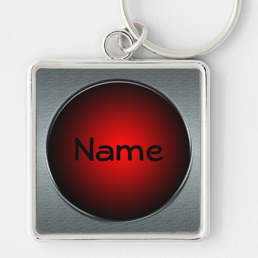 Porte-clés Votre nom Big Red Button Porte - clé (Devant)