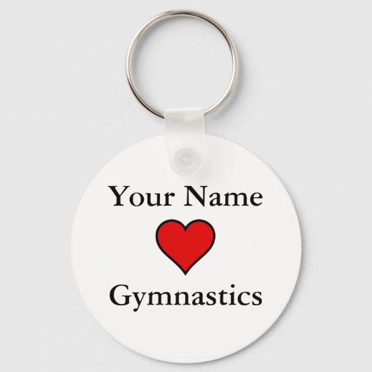 Porte-clés (Votre Nom) Coeurs Gymnastique (Recto)