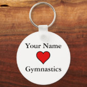 Porte-clés (Votre Nom) Coeurs Gymnastique (Recto)
