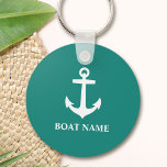 Porte-clés Votre nom de bateau Ancre Style nautique<br><div class="desc">Votre nom de bateau ou tout autre texte souhaité avec une ancre classique sur un porte - clé de style nautique.</div>
