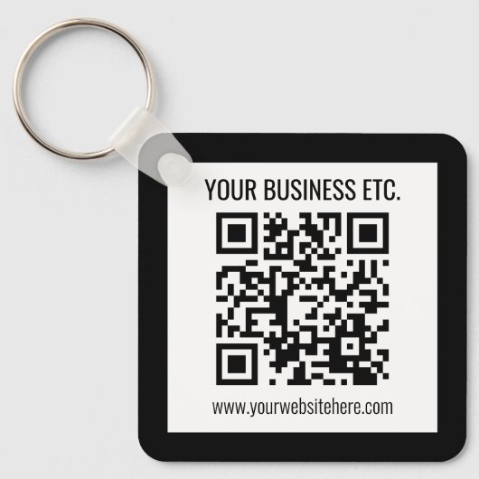 Porte-clés Votre nom d'entreprise et code QR modifiable (Recto)