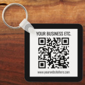 Porte-clés Votre nom d'entreprise et code QR modifiable (Recto)