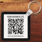 Porte-clés Votre nom d'entreprise et code QR modifiable (Verso)