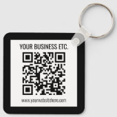 Porte-clés Votre nom d'entreprise et code QR modifiable (Dos)