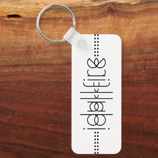 Porte-clés Votre nom en tant que glyphes Aliens Blanc (Recto)
