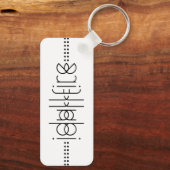 Porte-clés Votre nom en tant que glyphes Aliens Blanc (Verso)