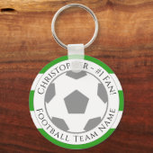 Porte-clés Votre nom et le nom de l'équipe de football (Recto)