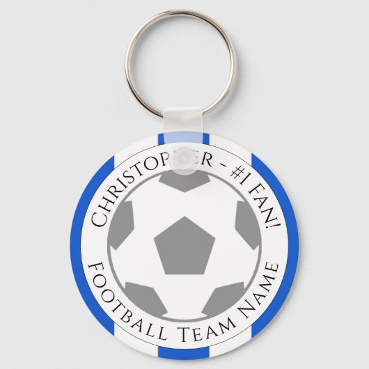 Porte-clés Votre nom et le nom de l'équipe de football (Recto)