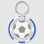 Porte-clés Votre nom et le nom de l'équipe de football (Verso)