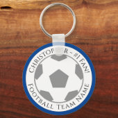 Porte-clés Votre nom et le nom de l'équipe de football (Verso)