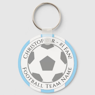 Porte-clés Votre nom et le nom de l'équipe de football