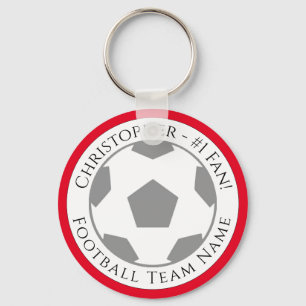 Porte-clés Votre nom et nom de l'équipe de football Porte -