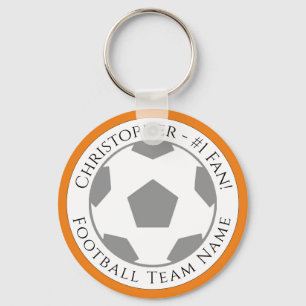 Porte-clés Votre nom et nom de l'équipe de football Porte - c
