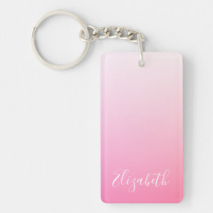 Porte-clés Votre nom ou mot Dégradé ombré rose