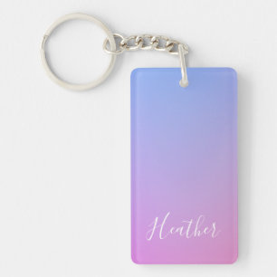 Porte-clés Votre nom ou mot Rose et bleu violet