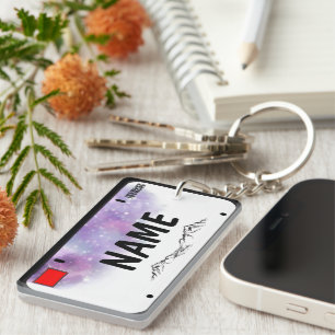 Porte-clés Votre nom Plaque de licence Starry Skies