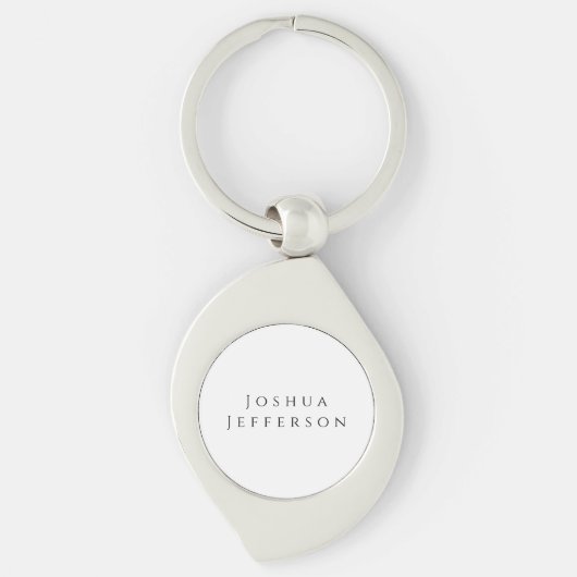 Porte-clés Votre nom Professionnel Créatif Simple Noir Blanc (Devant)