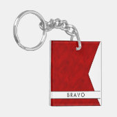 Porte-clés Votre nom + Signal Nautique Drapeau B Bravo (Devant gauche)