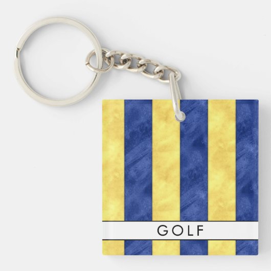 Porte-clés Votre nom + Signal Nautique Drapeau G Golf (Devant)