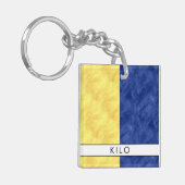 Porte-clés Votre nom + Signal Nautique Drapeau K Kilo (Devant gauche)