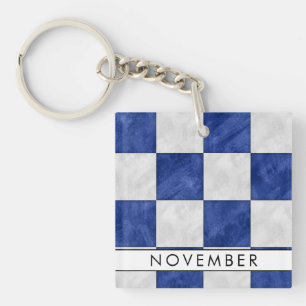 Porte-clés Votre nom + Signal Nautique N Novembre