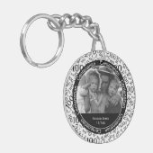 Porte-clés Votre photo - cadeau centenaire de noir/blanc (Devant gauche)
