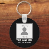 Porte-clés Votre photo ici Nom et âge (Recto)