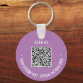 Porte-clés Votre QR Code Scan Info Couleurs de texte personna (Verso)