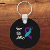 Porte-clés Votre vie compte Ruban N Sensibilisation au suicid (Recto)