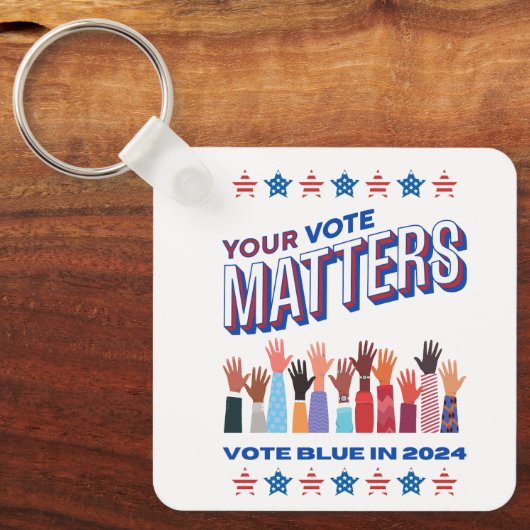 Porte-clés Votre vote compte l'élection de 2024 (Recto)