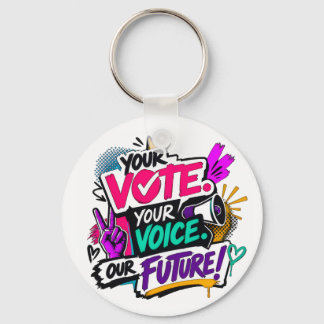 Porte-clés Votre Vote. Votre Voix. Notre Avenir !