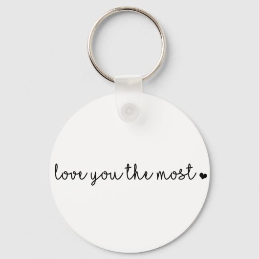 Porte-clés vous aime le plus avec un cœur simple moderne (Recto)