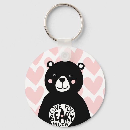 Porte-clés Vous aimez Beary beaucoup citation d'ours noir cœu (Recto)