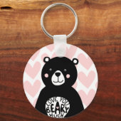 Porte-clés Vous aimez Beary beaucoup citation d'ours noir cœu (Recto)