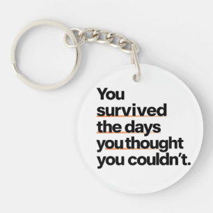 Porte-clés Vous avez survécu : Citation de survie inspirante