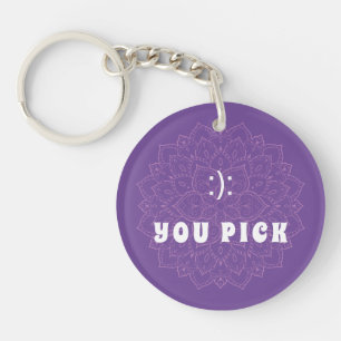 Porte-clés Vous Choisissez Emoticon Purple Mandala Porte - cl
