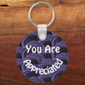 Porte-clés Vous Êtes Apprécié Cercles Noirs Violet Merci (Recto)