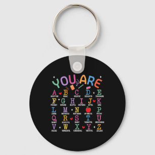 Porte-clés Vous êtes des lettres Alphabet Apprendre Abcs Insp