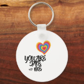 Porte-clés Vous êtes en sécurité avec moi LGBTQ Rainbow Pride (Verso)